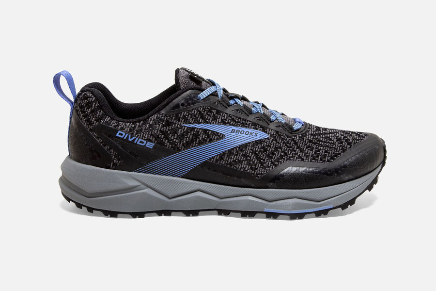 Brooks Women's Divide Trail Running Shoes Grey/Black/Flower Blue LSUB-68910